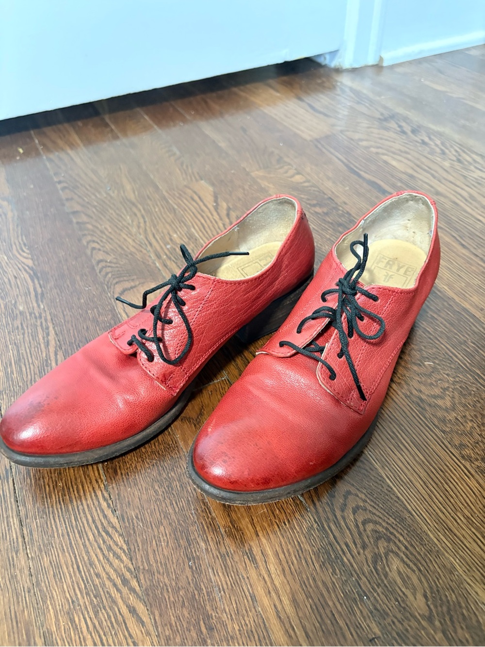 FRYE Leather Red Anna / Carson Oxford Loafer Shoes size 10 B